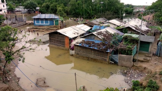 Flyktinghem i Cox's Bazar i Bangladesh drabbades av cyklonen Remal i slutet av maj.